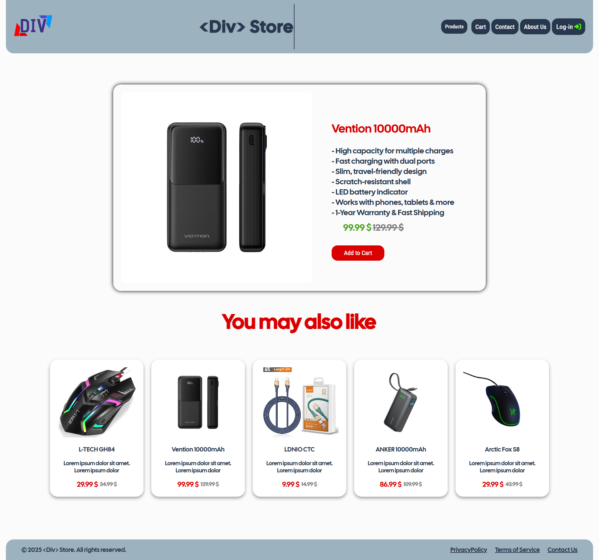 Div Store Product Details